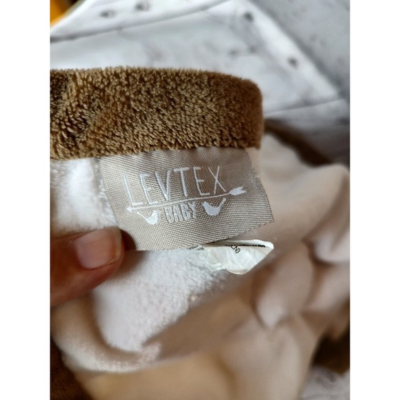 Levtex Deer Brown White Tan Baby Security Blanket Lovey - Picture 6 of 7